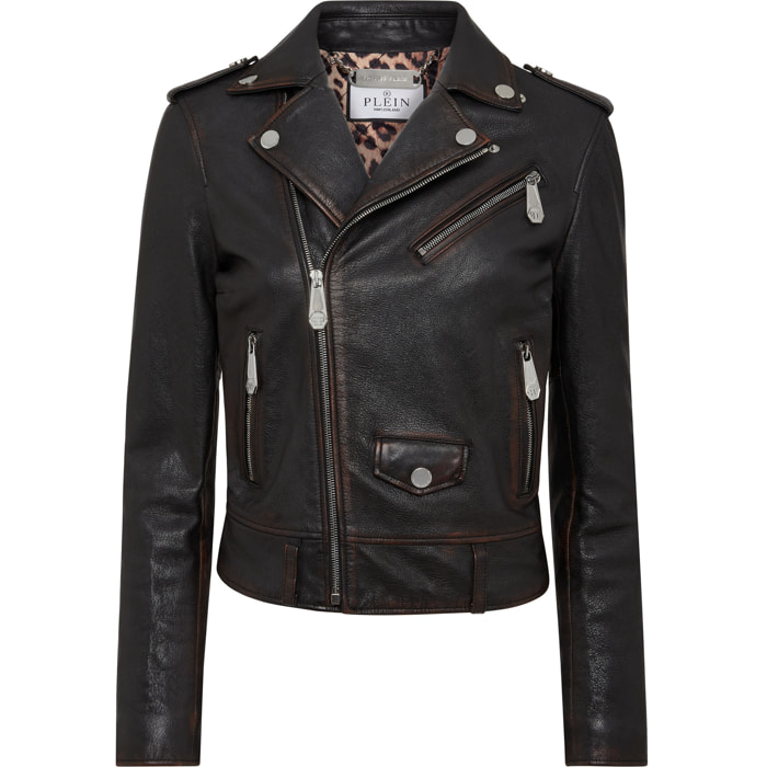 PHILIPP PLEIN Biker de cuero