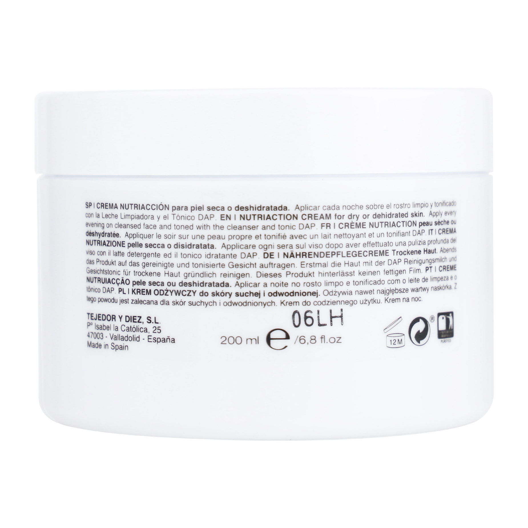 Crema Nutriente Per Pelli Secche O Disidratate 200 Ml.