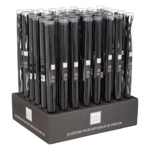 Lot de 20 bâtons diffuseurs noir H40cm
