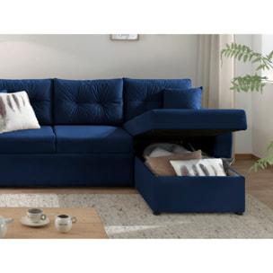 Astoria - canapé d'angle réversible - convertible avec coffre - style contemporain- 4 places - Bleu marine