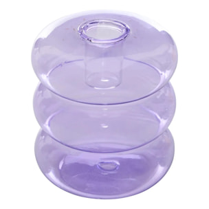Bougeoir Pool en Verre 9x9x10,5cm Violet