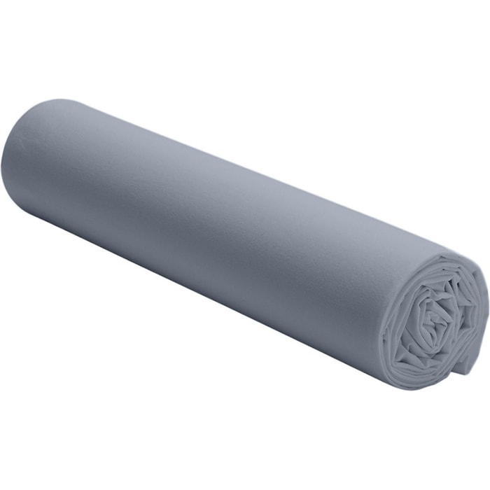 Drap housse percale de coton bleu anthracite