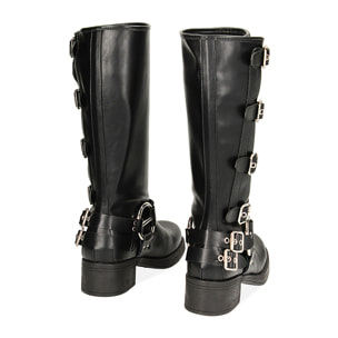 Biker negras de cuero altas