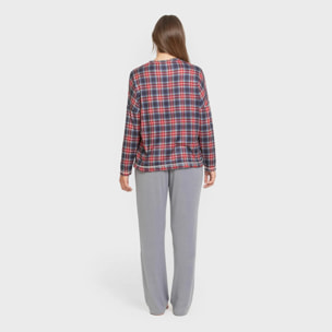 Pijama largo Secret mujer Cuadro Tuc Indigo