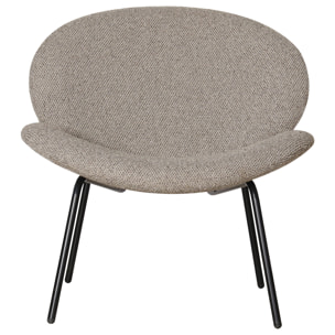 Fauteuil en tissu taupe chiné SACHA