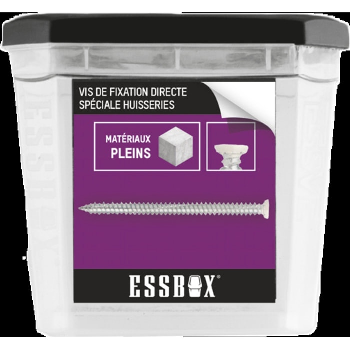 Vis ESSBOX SCELL-IT Béton - RAL9016 - Ø7,5 mm x 132 mm - Boite de 50 - EX-91153975132