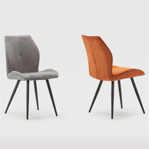 Lot de 2 chaises en velours côtelé - LYKKE