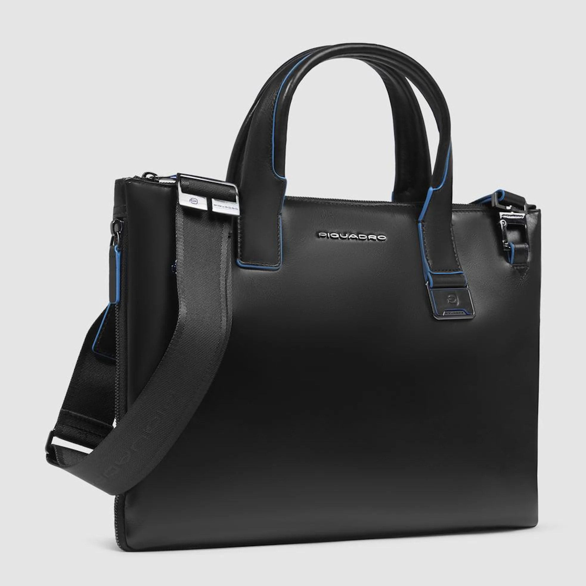 Piquadro Borsa porta pc e iPad® in pelle personalizzabile con protezioni antiurto e RFID