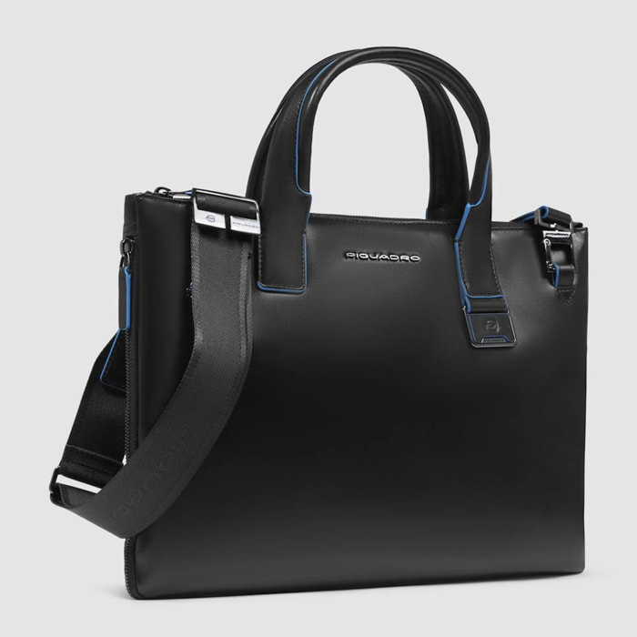 Piquadro Borsa porta pc e iPad® in pelle personalizzabile con protezioni antiurto e RFID
