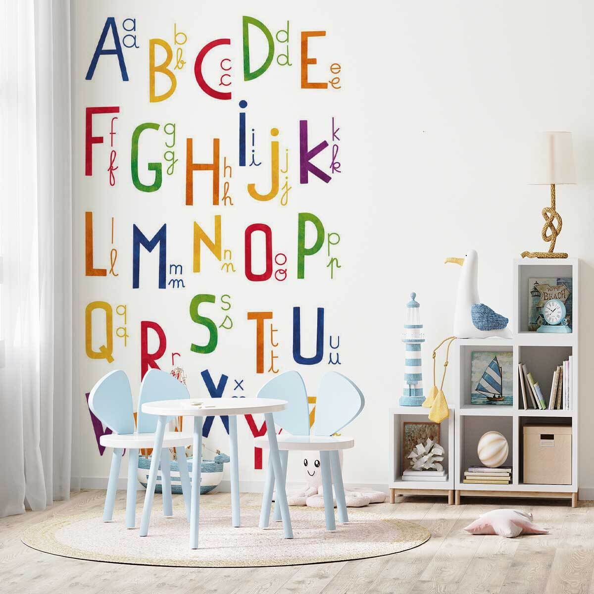 Papier peint alphabet sous toutes ses formes Intissé