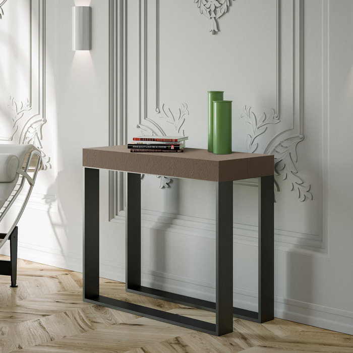 Consolle allungabile 90x40/196 cm Elettra Small Tortora telaio Antracite