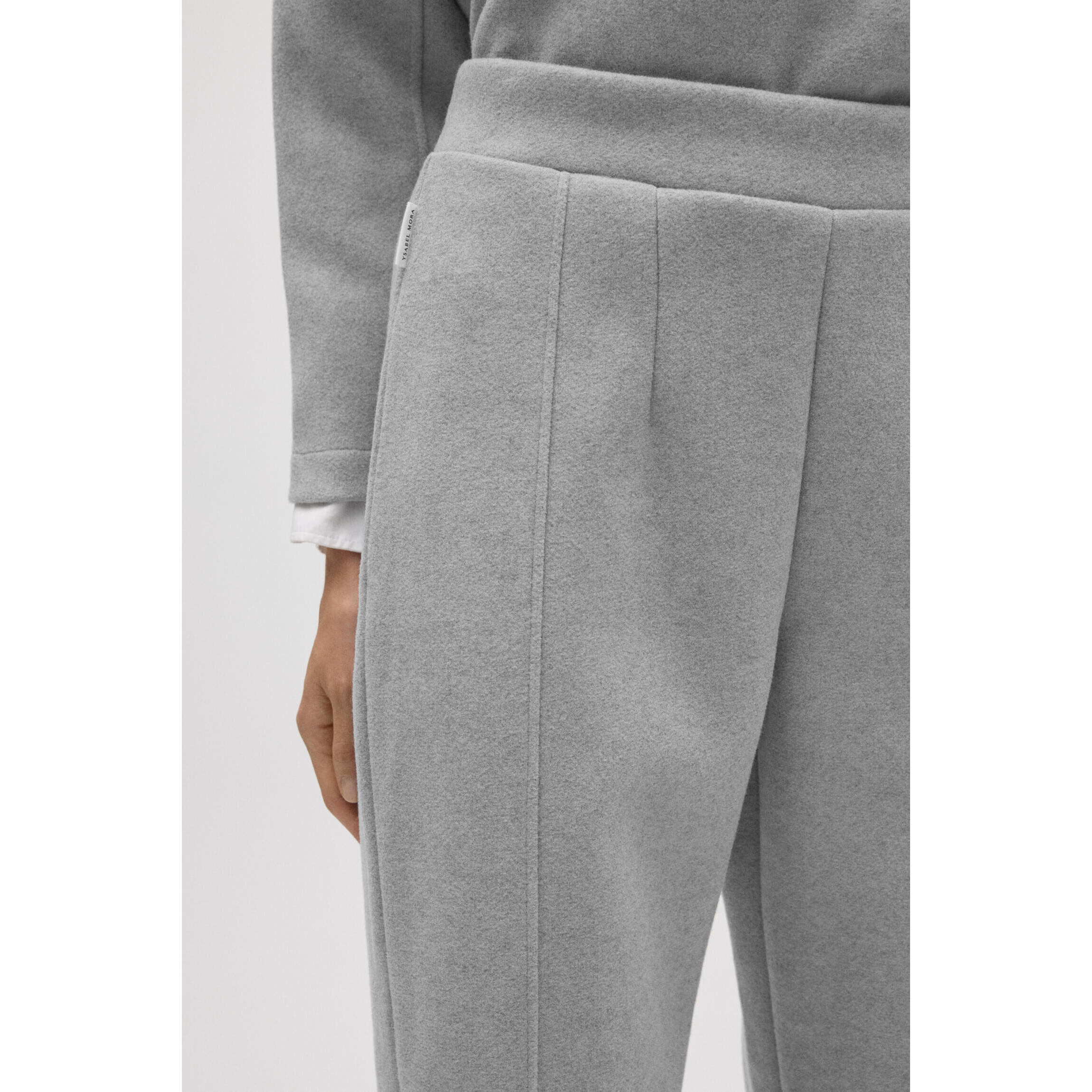 Pantaloni caldi slim fit con struttura grigia