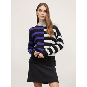 Motivi - Pullover jacquard a righe - Viola