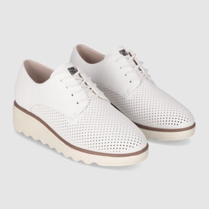 Zapatos de Piel - Beig - Tacón: 5 cm