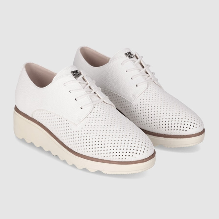 Zapatos de Piel - Beig - Tacón: 5 cm