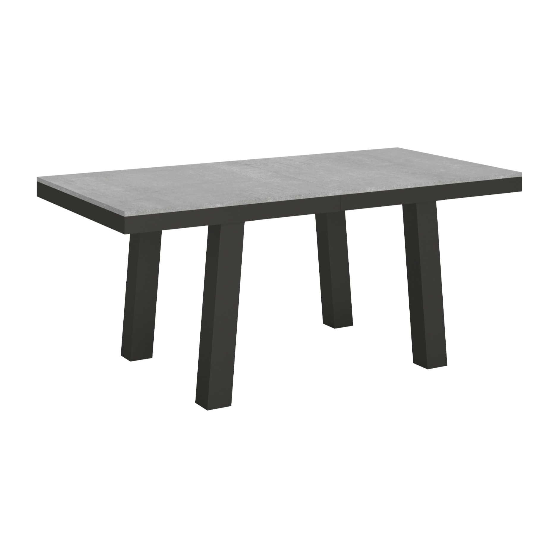 Table extensible 90x180/284 cm Bridge Evolution Gris Béton cadre Anthracite