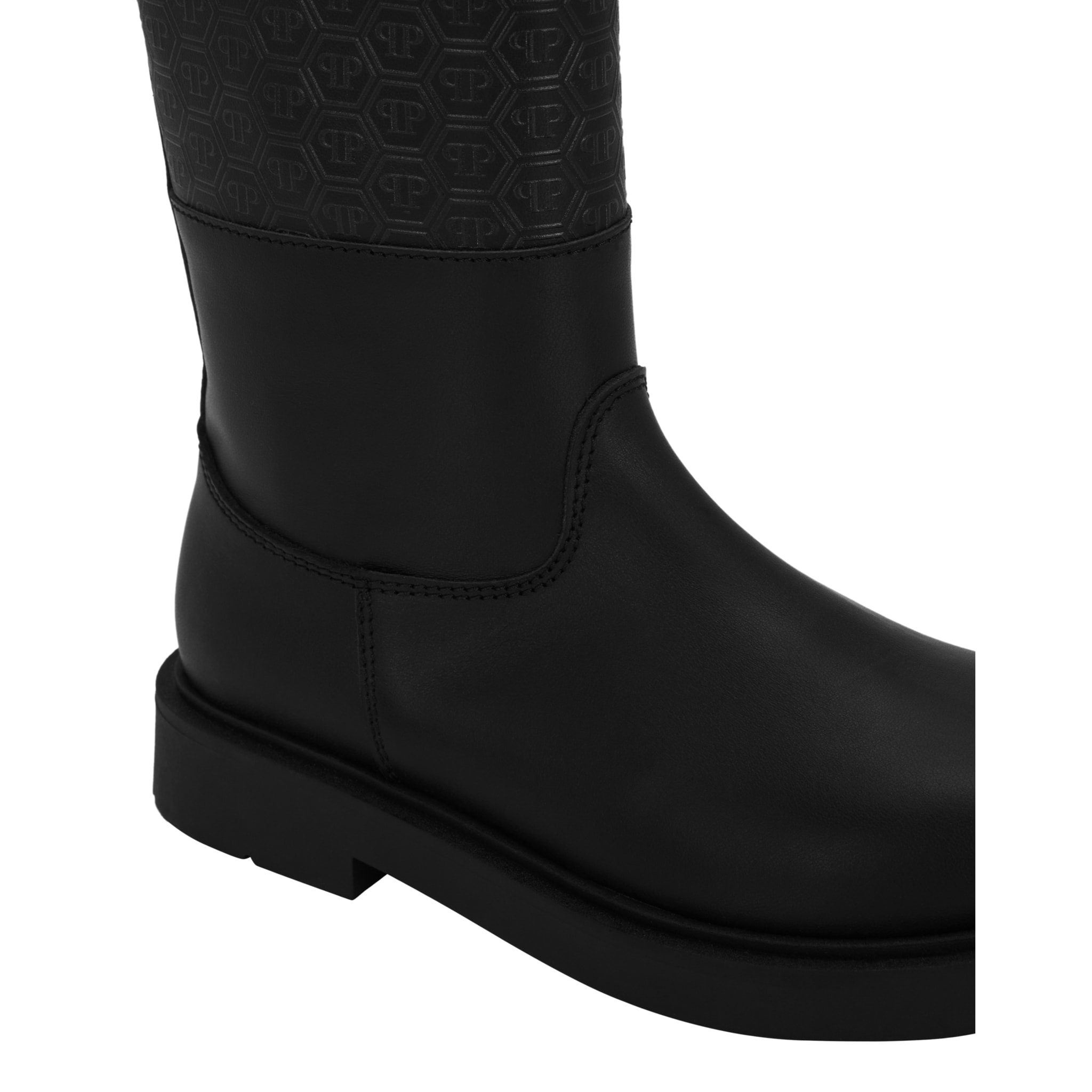 PHILIPP PLEIN Leather Low Boots Monogram