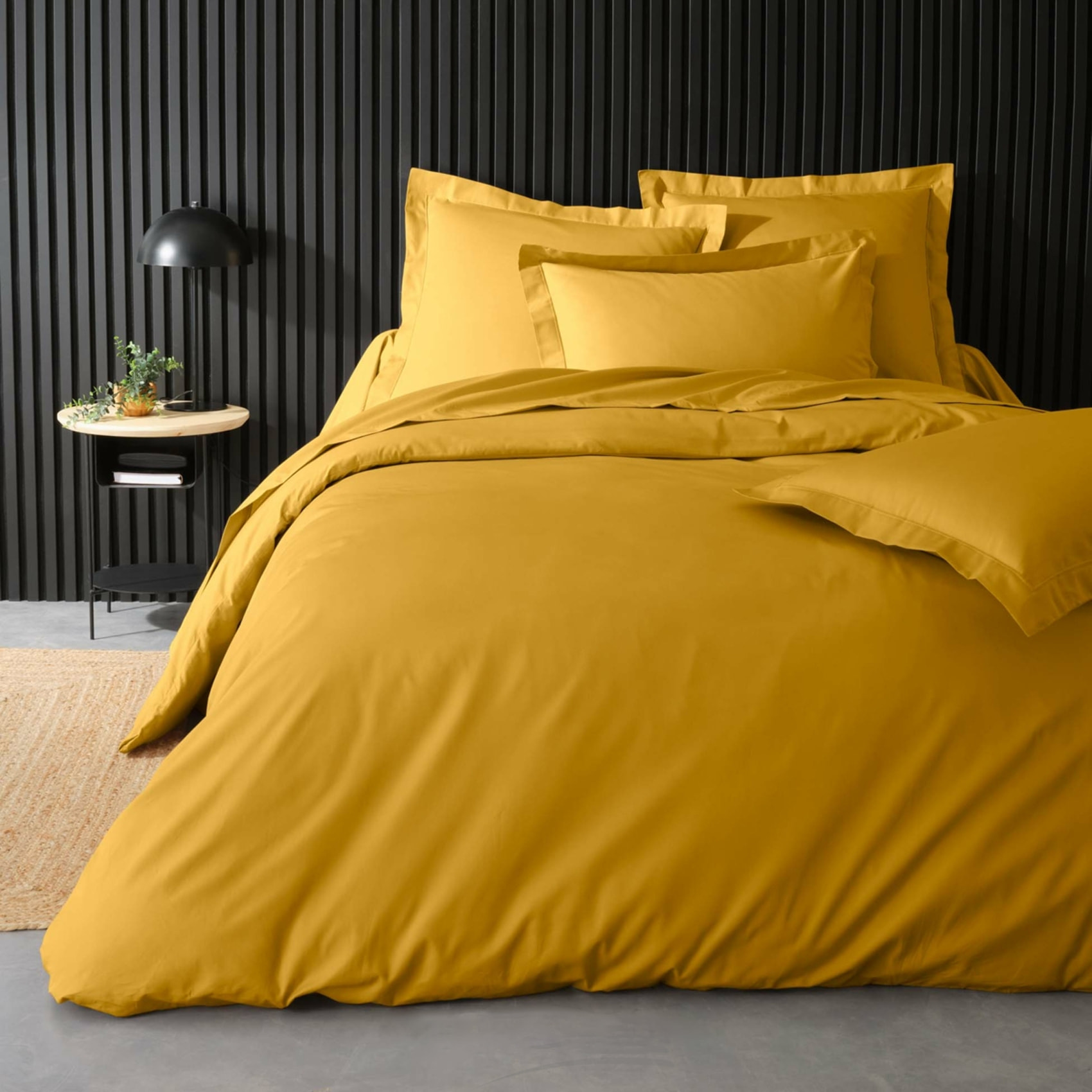 Housse de couette 100% Percale de Coton ORIGINE - Jaune Curry