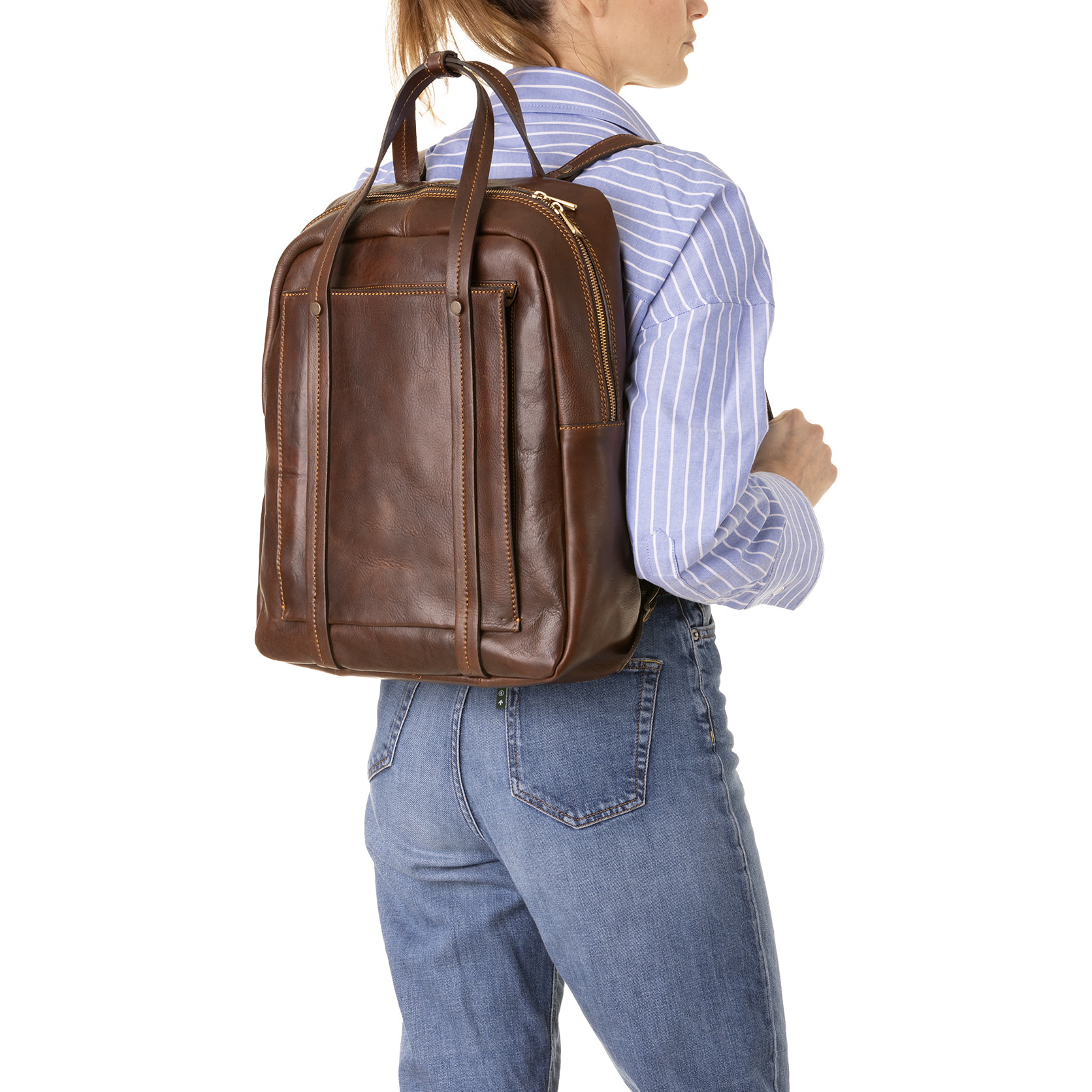 Zaino  unisex In Vera pelle Made in Italy 43x33x11 cm