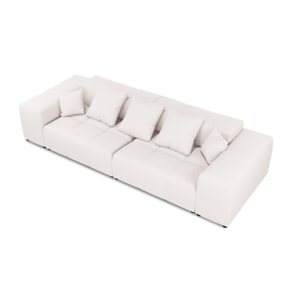 Canapé modulable "Rome" 3 places en tissu structurel blanc