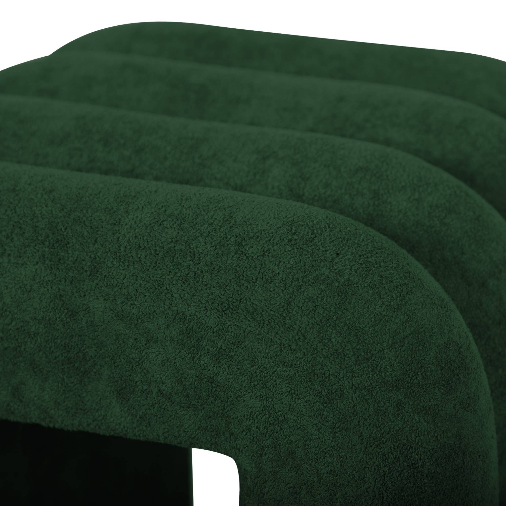 Set de 2 poufs contemporains en tissu vert foncé