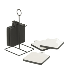 J-Line dessous de verre Square Vik - bois - noir/blanc