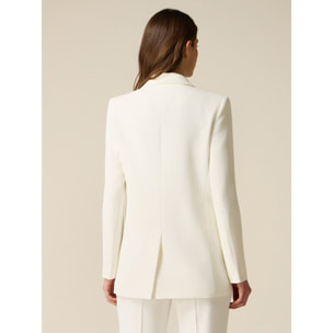 Oltre - Blazer cruzado de tejido crepé - Blanco