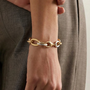 Pulsera Adelky acabado plata y oro amarillo 18k
