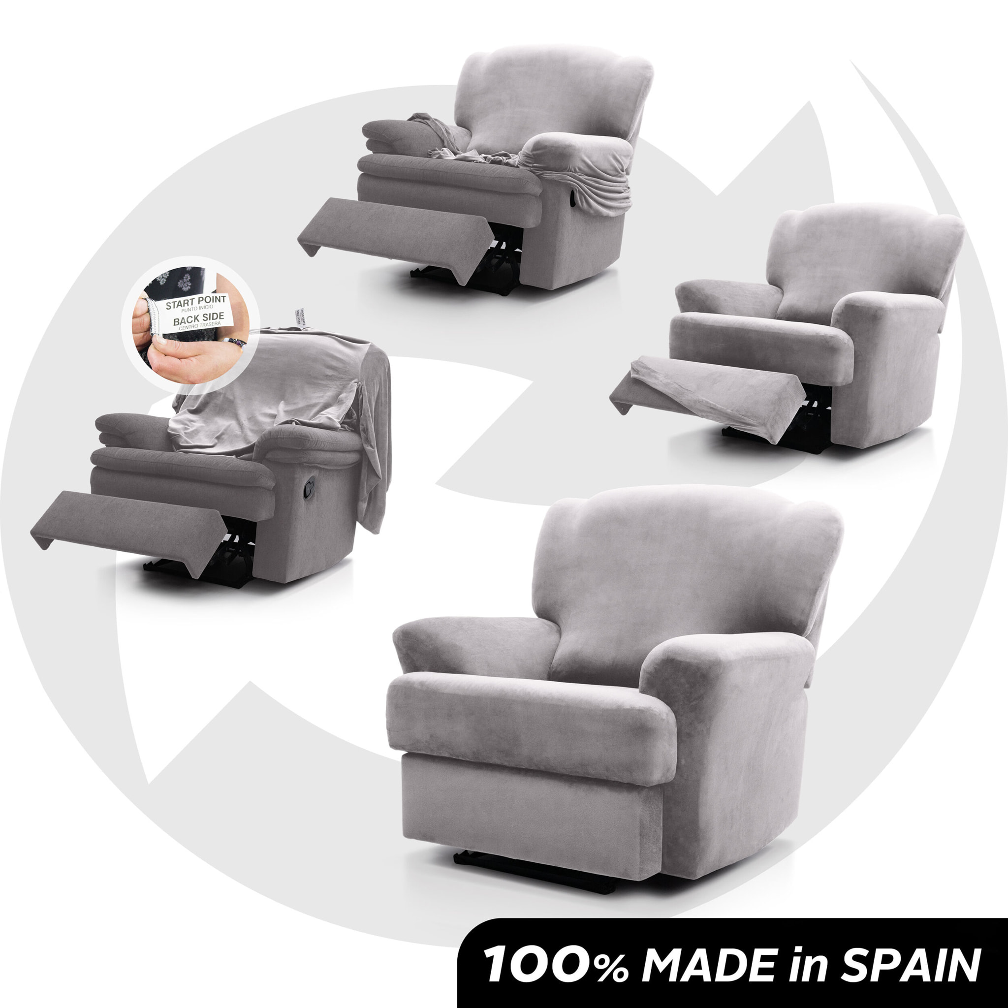 Funda TERCIOPELO ANTIMANCHAS Multi elástica para RELAX modelo VERONICA