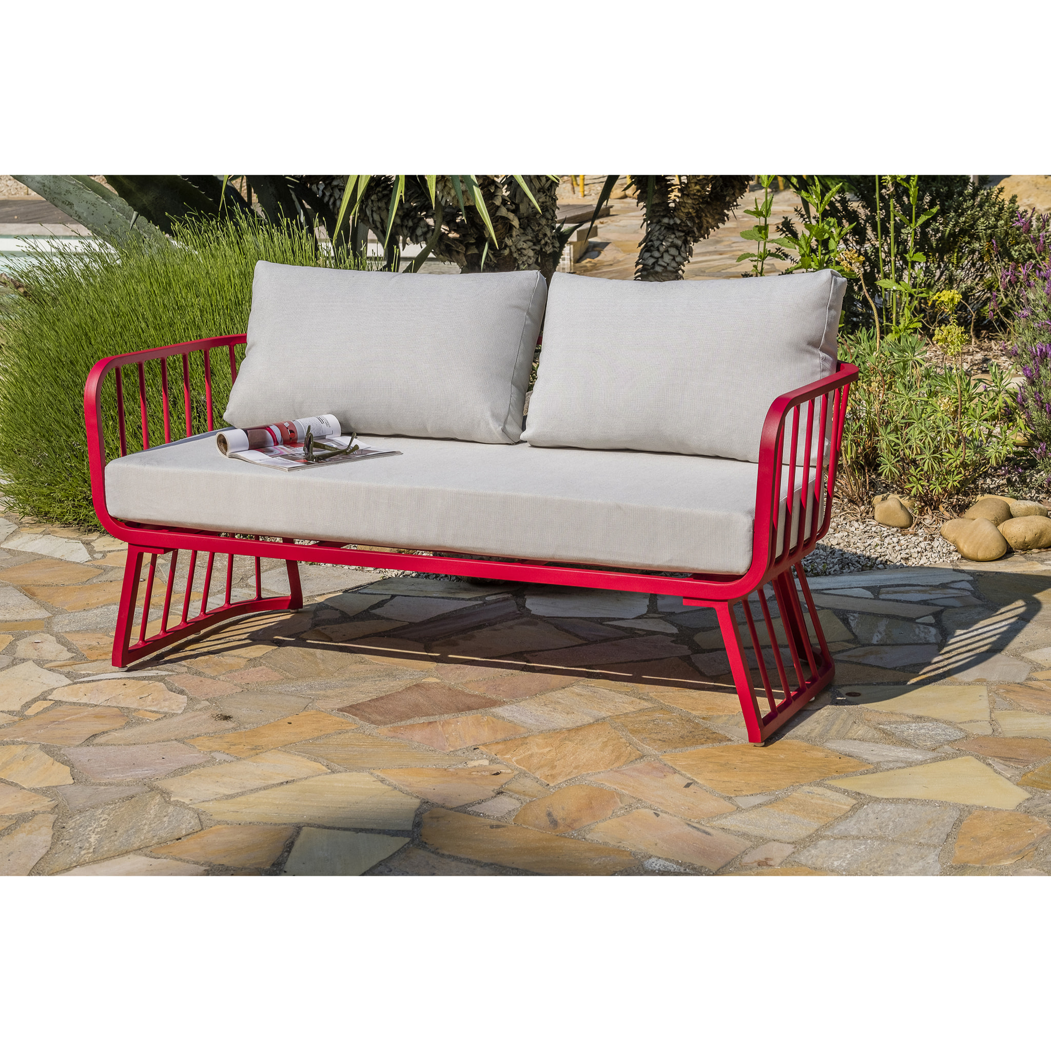 APOLLINE - Salon de jardin 4 places en aluminium