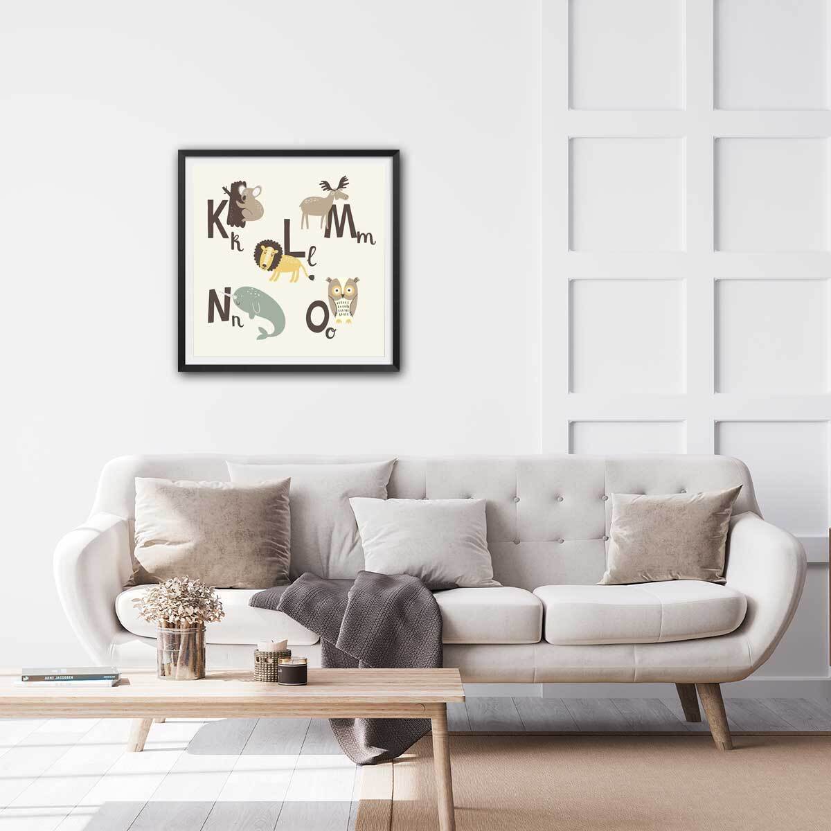 Affiche enfant klmno Affiche sous cadre noir