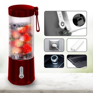 Batidora portátil A8 de 450 ml con 6 cuchillas de acero inoxidable y pantalla de nivel de batería. Batería recargable de 4000mAh, ideal para preparar batidos y zumos de forma rápida en cualquier lugar