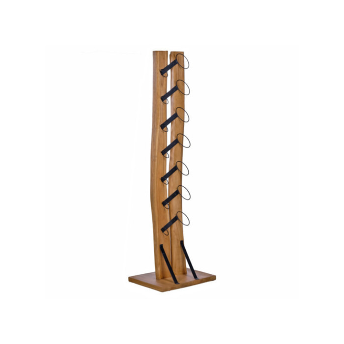 Range bouteilles 7 cases H146 cm en bois de teck et métal - VALENCE