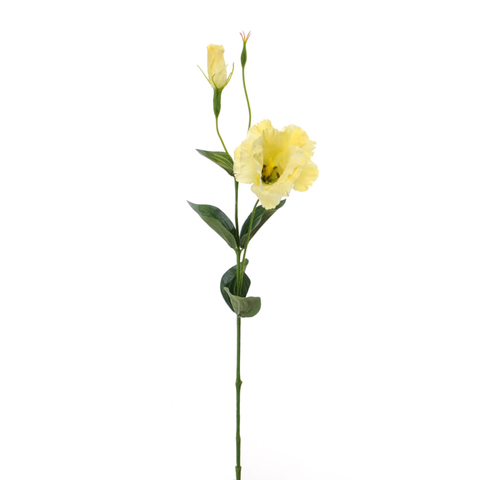 Lisianthus composto da 2 fiori. Altezza 60 Cm - Pezzi 12 - 14X60X14cm - Colore: Giallo - Bianchi Dino - Fiori Artificiali