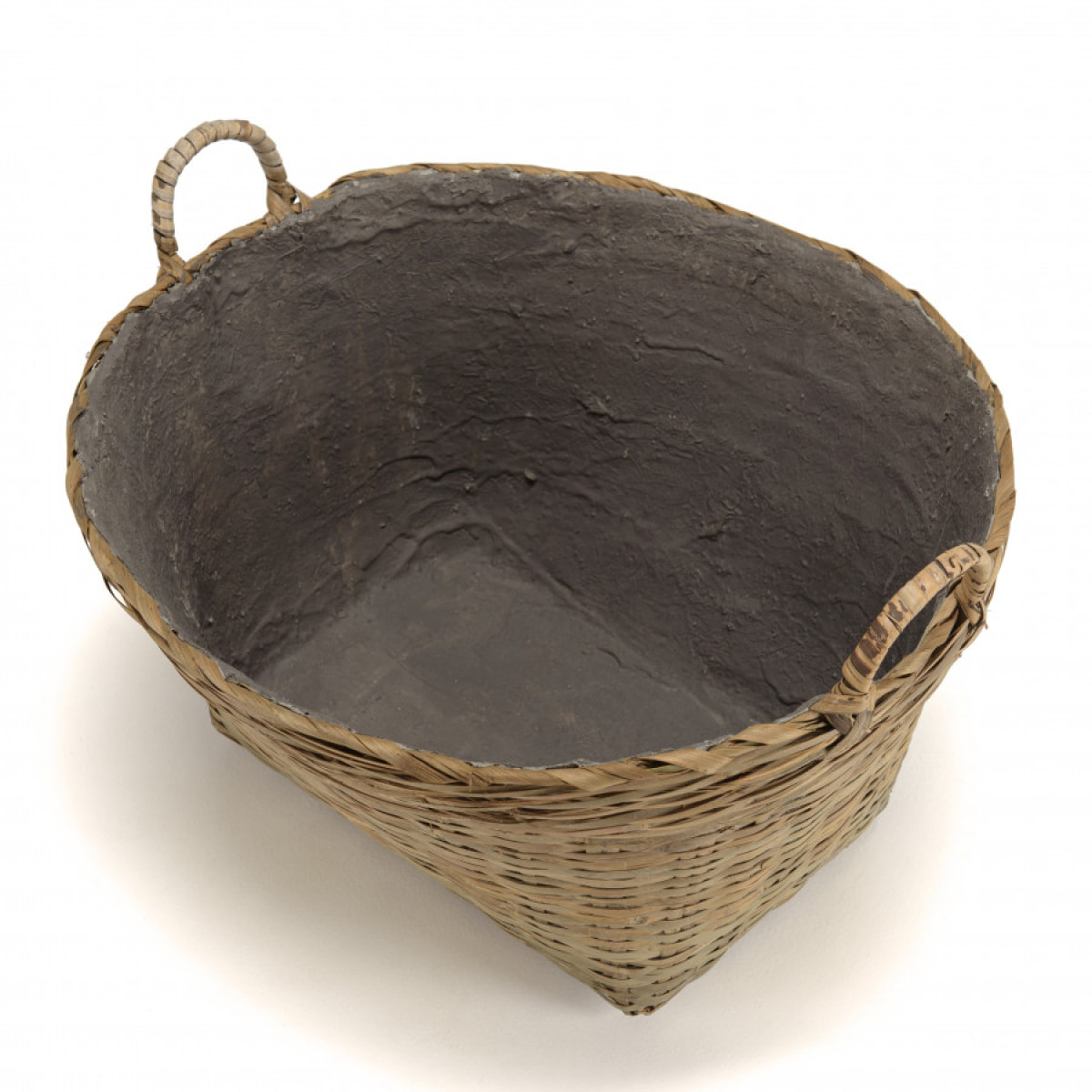 HANS - Pot de fleur ovale 60x53cm en bambou naturel avec anses