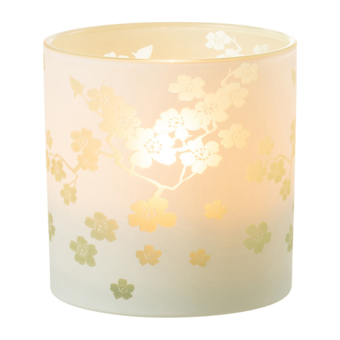 J-Line photophore Fleurs - verre - vert - large