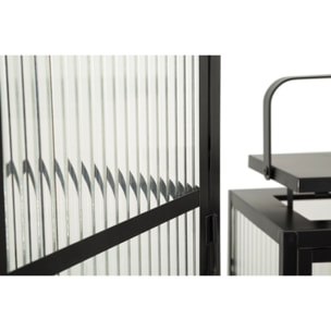 LANTERNE ANDROMEDA TRIS CM 25,5X25X50-X20,5X20X40-15,3X15X29,5 (VETRO TEMPERATO)