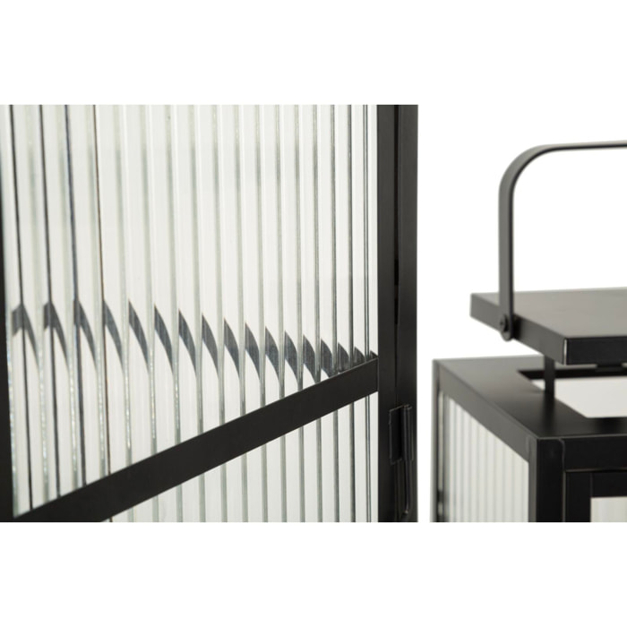 LANTERNE ANDROMEDA TRIS CM 25,5X25X50-X20,5X20X40-15,3X15X29,5 (VETRO TEMPERATO)