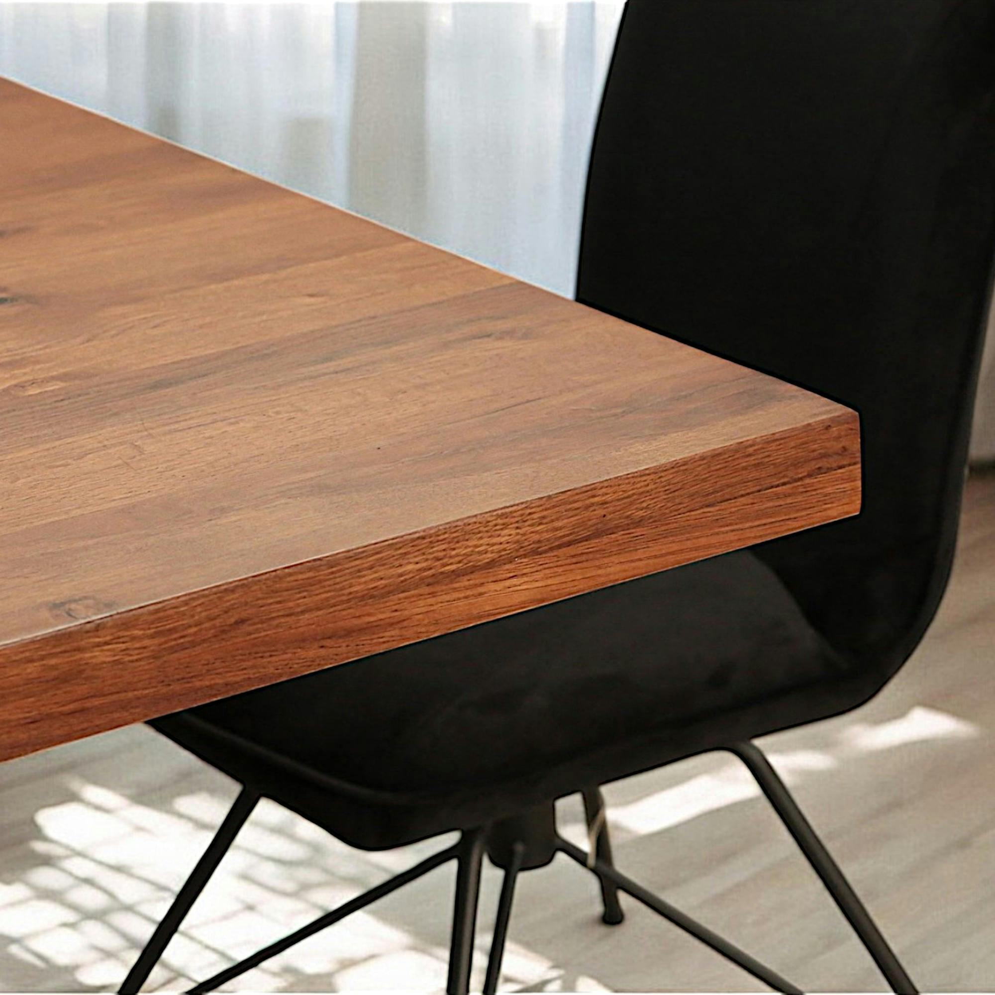 Table à manger carrée 130 cm pied central OKA