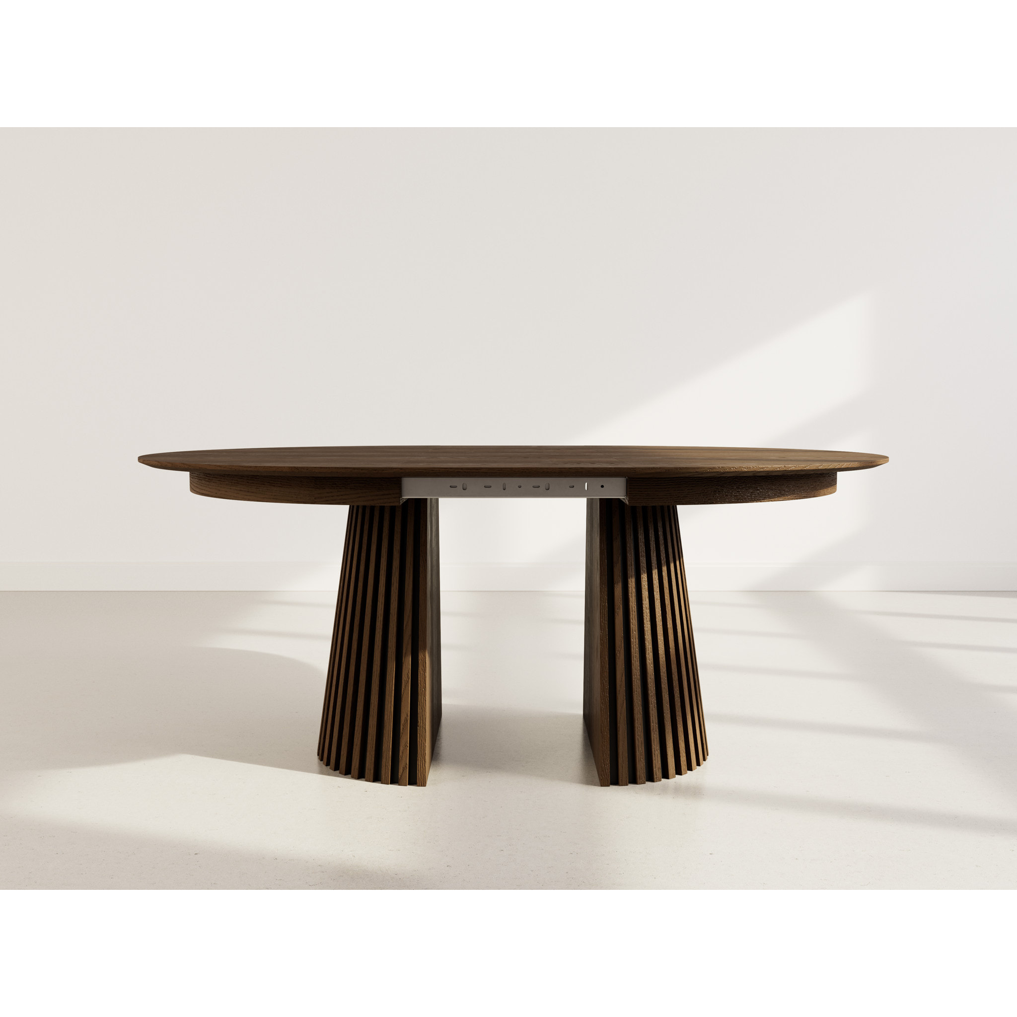 Freya - table à manger ronde extensible - 6 à 10 personnes - Marron