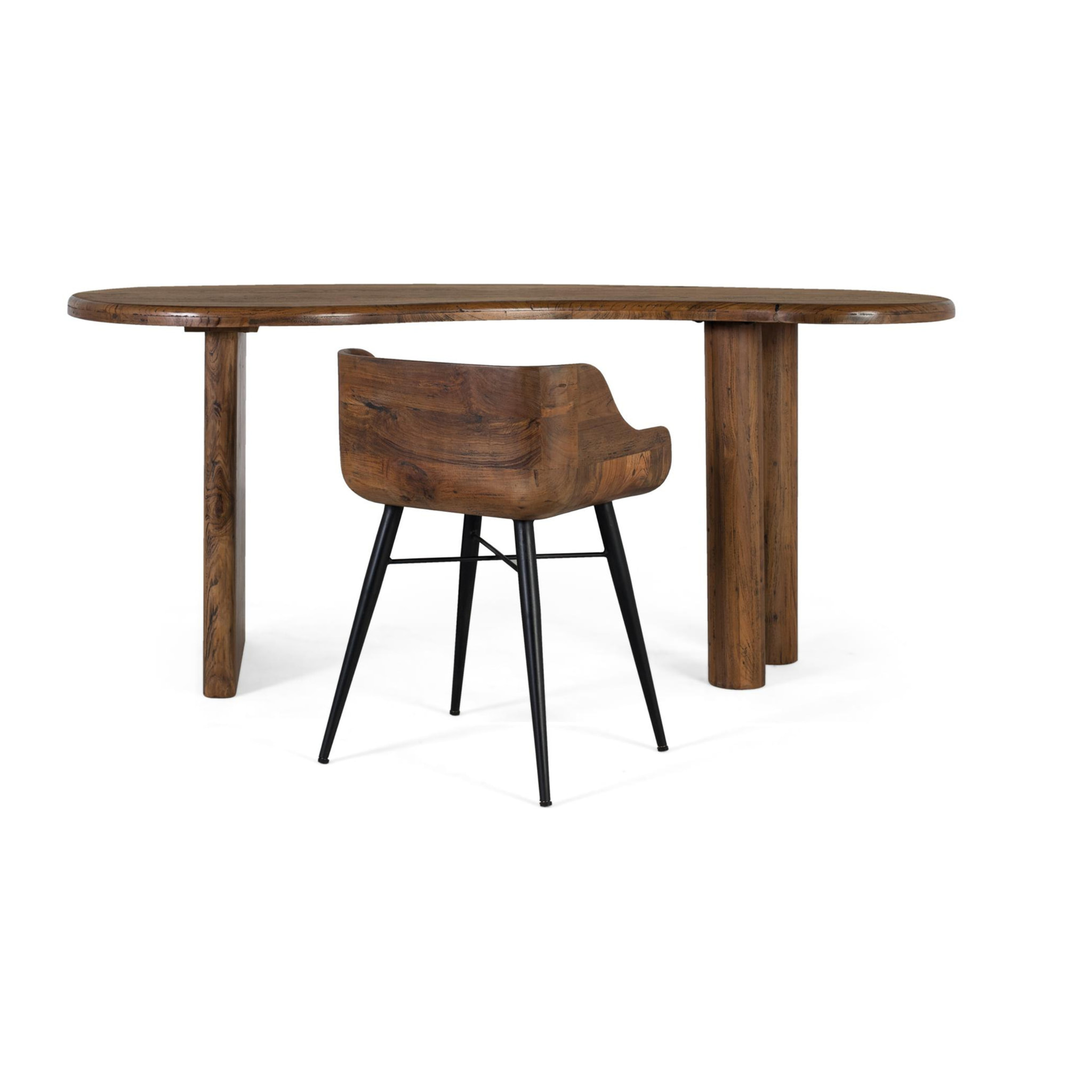 Silla de Madera de Teka 45 Cm Estilo Rústico Moderno