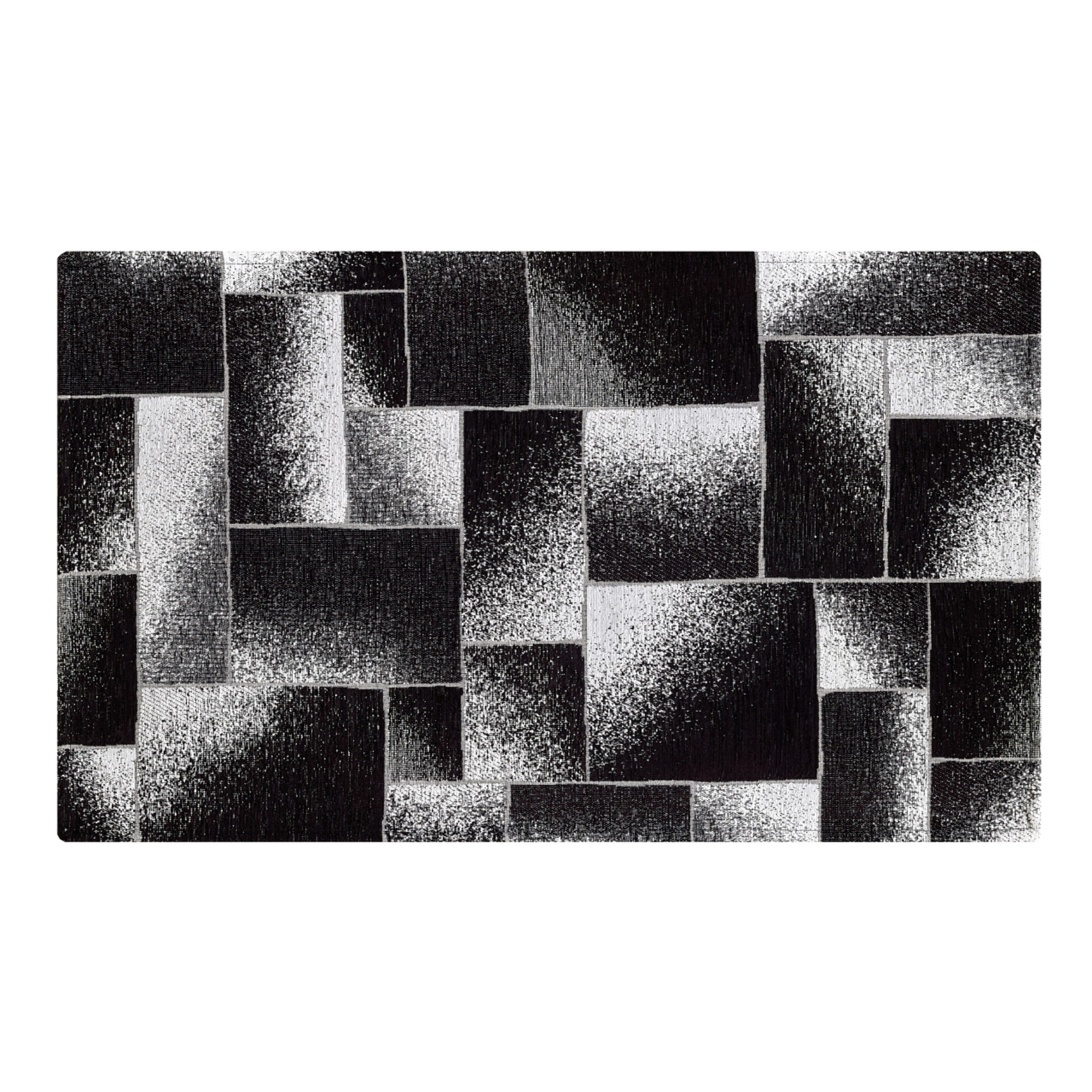 Tappeto Jacquard Ideale Salotto Camera Ingresso Made In Italy Antiscivolo, Lavabile, Morbido Disegno Tetrix Nero By Suardi