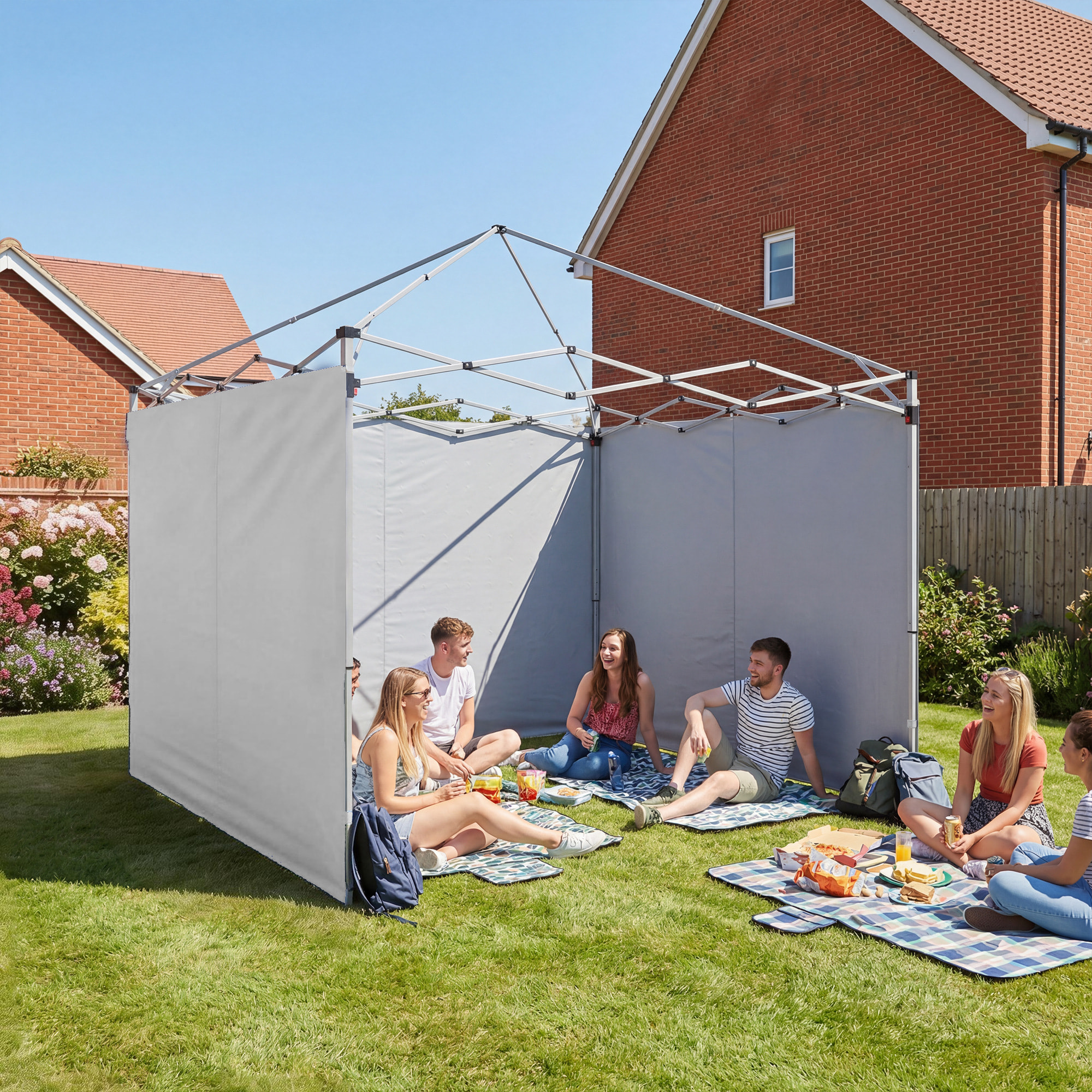 Lot de 3 parois latérales zippées tonnelle barnum 3 x 3 m blanc