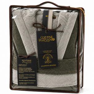 COTONE EGIZIANO Accappatoio Reverse in cotone egiziano 430 gr_Grey