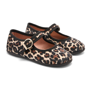 Mary Jane flessibili con stampa leopardata per bambina