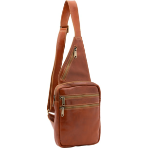 Borsa a tracolla uomo in vera pelle - Modello False - Made in Italy - 17.0 x 23.0 x 4.0 cm