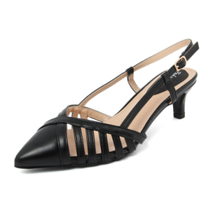 Slingback Donna colore Nero-Altezza tacco:6cm