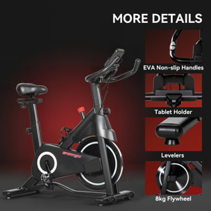 Vélo d'appartement biking résistance magnétique réglable écran LCD acier blanc