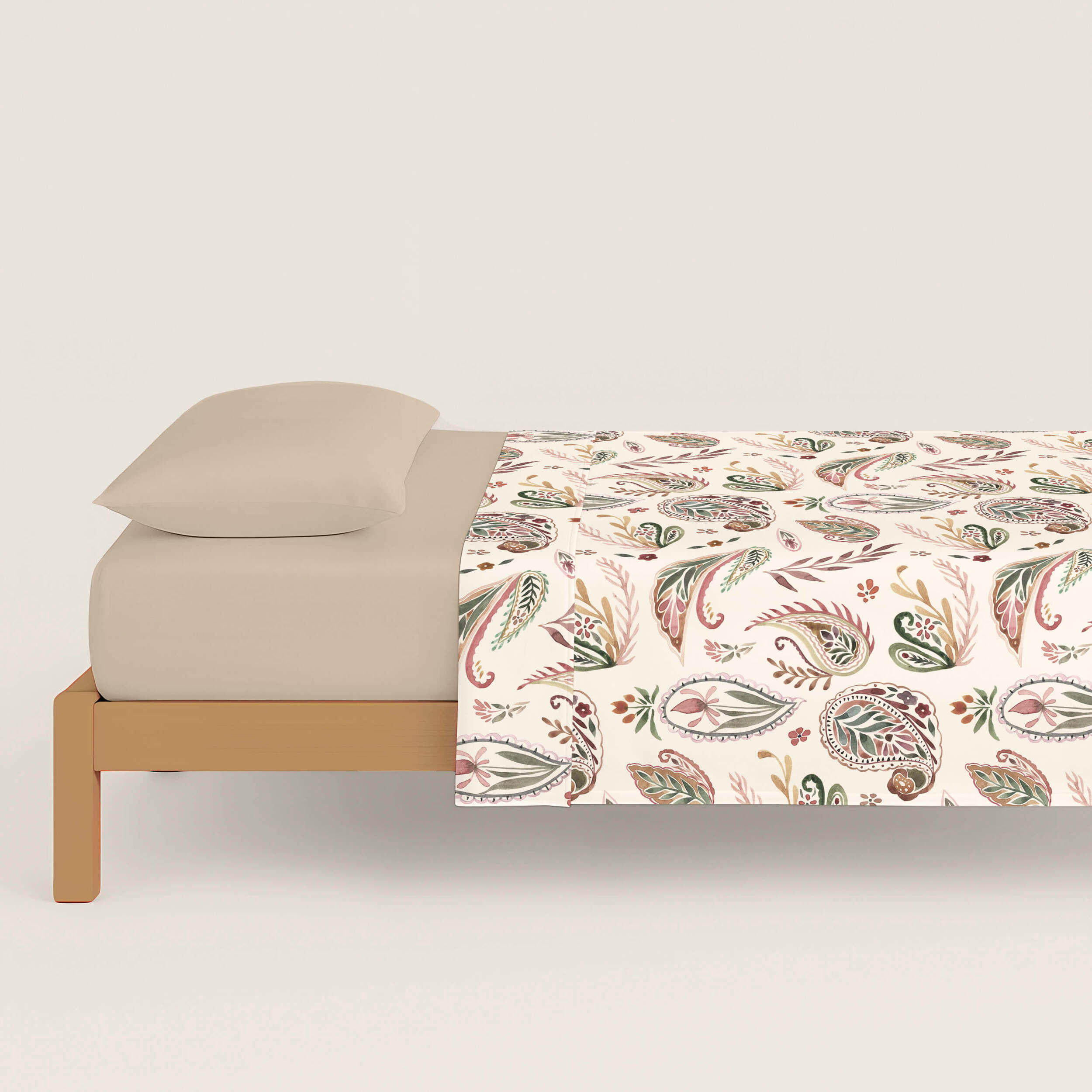Juego de Sábanas Estampadas - 100% Algodón - Incluye 1 o 2 Fundas de Almohada + 1 Sábana Bajera - Ashley