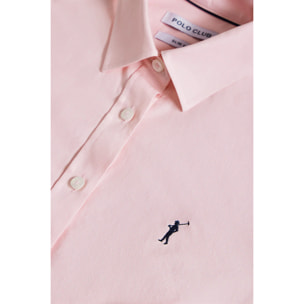 Camisa rosa oxford Slim fit con logo Rigby Go